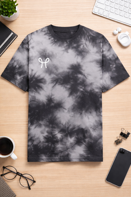 White & Black - tie dye oversized T-shirt