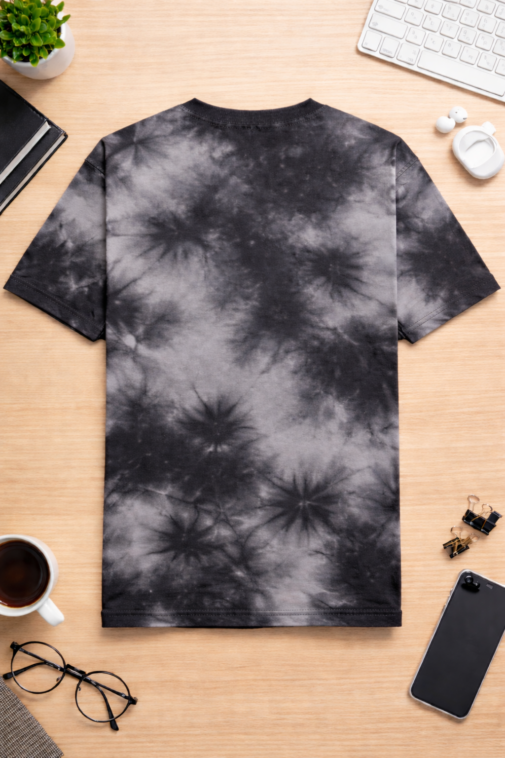 White & Black - tie dye oversized T-shirt