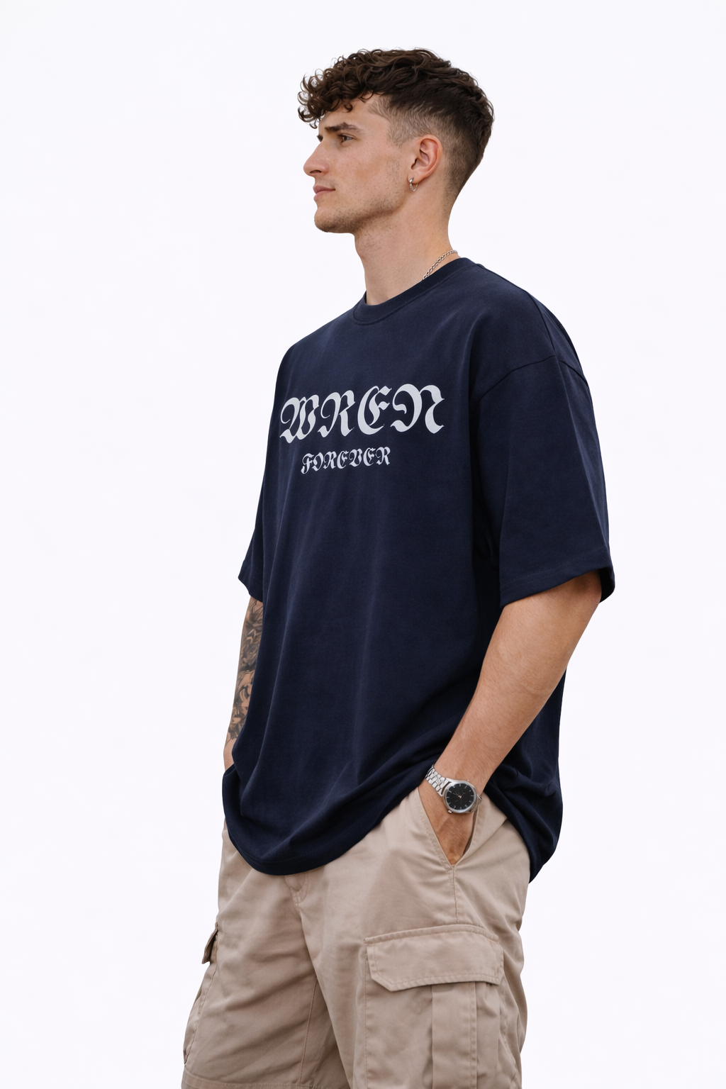 Astrae ! Navy  Blue premium  oversized  T-Shirt