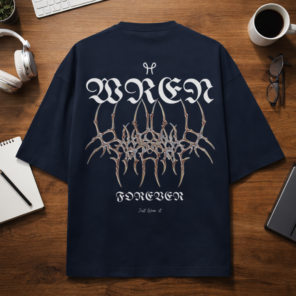 Astrae ! Navy  Blue premium  oversized  T-Shirt