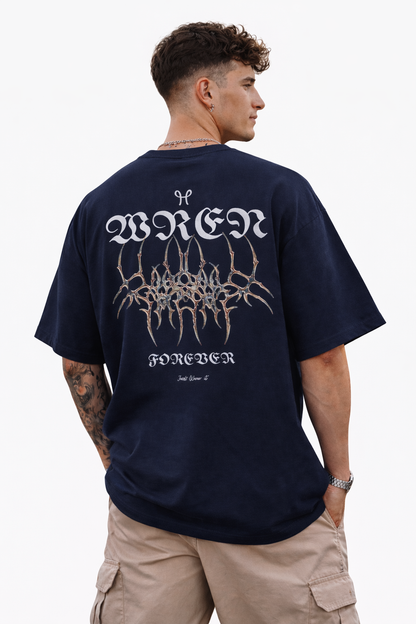Astrae ! Navy  Blue premium  oversized  T-Shirt