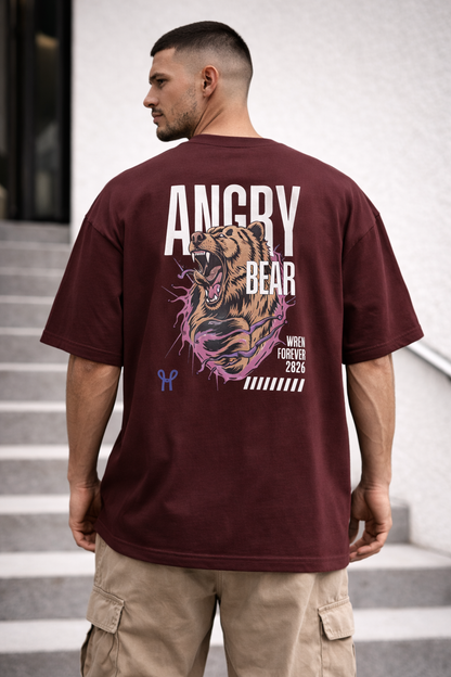 BEAR Oversized Classic Maroon T-Shirt