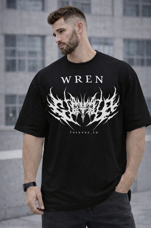 Bone with cracks oversized T-shirt  Dark.