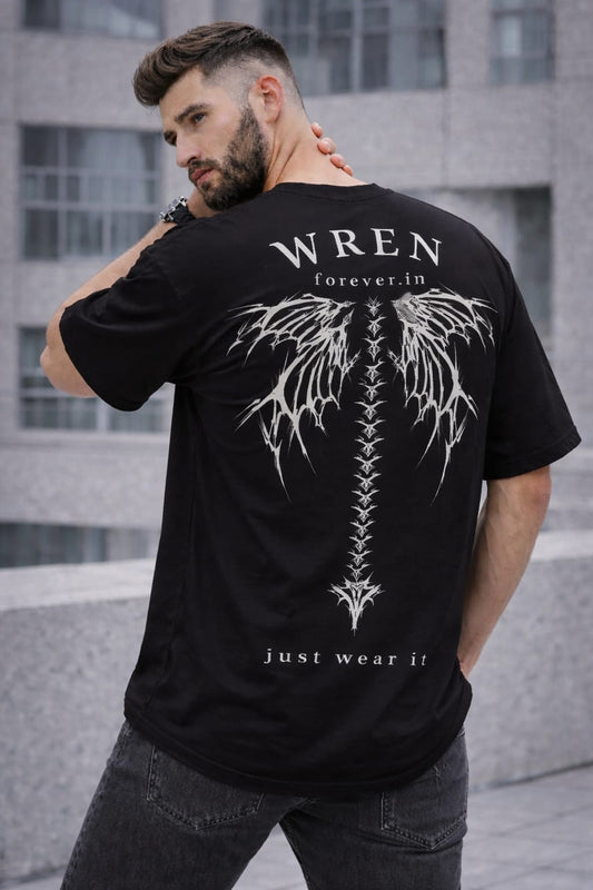 Bone with cracks oversized T-shirt  Dark.